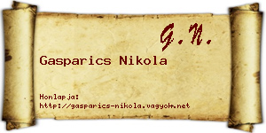Gasparics Nikola névjegykártya